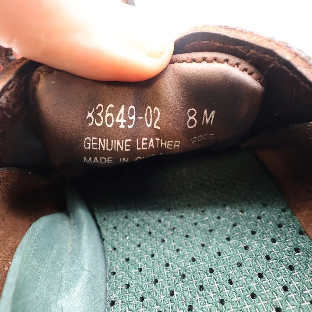 Nunn Bush Boat Shoes Mens 8 Brown Leather Vintage 90s New Old Stock Casuals